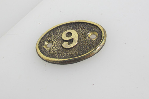 Vintage brass house number - vintage,