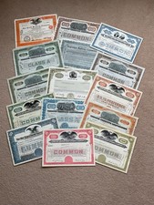 15 Old Share Certificates All In Great Condition Nice Job Lot