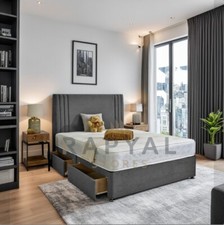 ORTHOPAEDIC DIVAN BED SET WITH MATTRESS AND HEADBOARD 3FT 4FT6 Double 5FT King