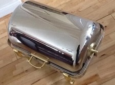 Lacor Chaffing Dish Roll Top 18/10 Stainless Steel With Brass Legs-69015 Rrp£650