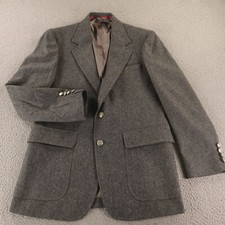 VTG Tweed Jacket S Gray Solid