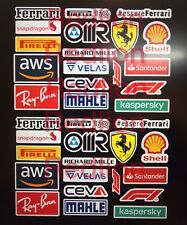 Ferrari sponsor & Partner stickers Printed Laminated And Cut Helmet Pc Phone.