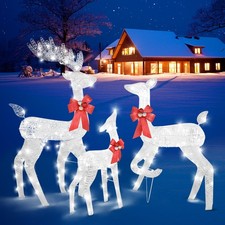 Set of 3 Light Up Reindeer