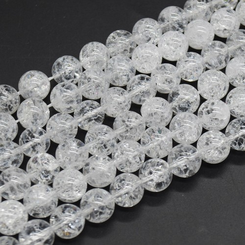 Crackle glass round - crackle, beads