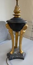 large brass and metal oil lamp