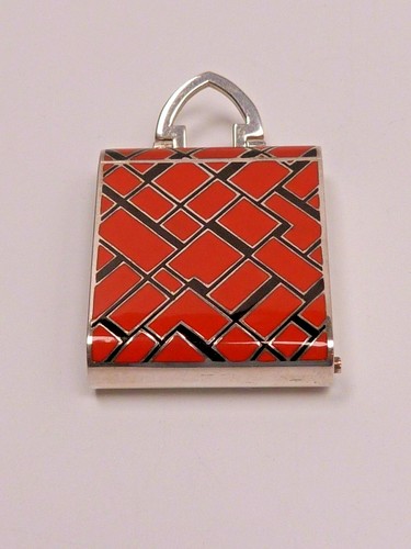 Silver 935 enamel art deco - silver,