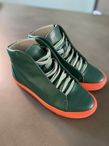 Diverge green leather - leather, w/orange