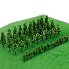 50Pack Plastic Miniature Trees Model For DIY Green Scenery Landscape Scale G