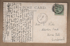 Sandon, Staffordshire - Single circle postmark 1906 - Rushden Abbey, I.O.Man