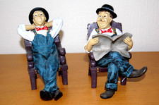 Super Laurel and Hardy Sitting Figures