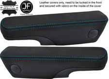 Blue stitching leather - blue, 2x