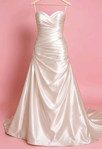 Beautiful satin wedding gown - wedding,