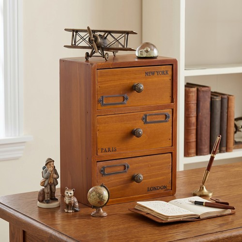 Wooden desktop storage box - wooden,