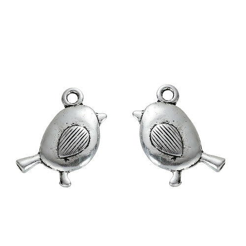 Silver tone 3d red - silver,