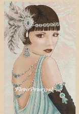 art deco lady Cross stitch