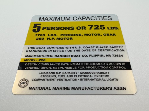 Ranger boat z20 - ranger, plate