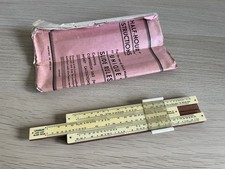 Vintage Unique Universal Slide Rule Wood & Plastic with Instructions