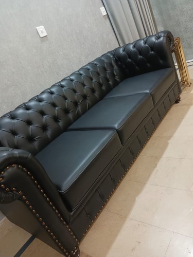 Black chesterfield seater - black,