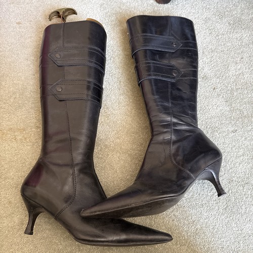 Next black leather knee - leather, high