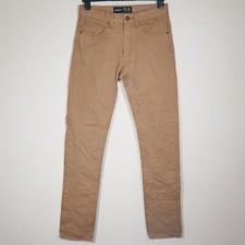 Musto Men's Brown Zip Fly Slim Fit Straight Leg Chino Trousers W30 L34