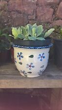 antique sponge ware plant pot