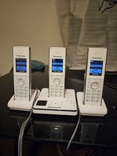 Panasonic Landline Home Phone wt Answering Machine, Intercom, 3 Handsets + Bases