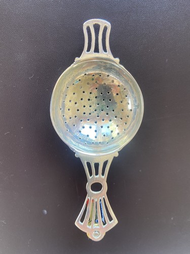 Silver plated tea strainer - silver,