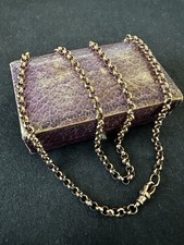 BOXED HEAVY Vintage 9K Rose Gold Belcher Chain Necklace | Albert Dog Clip| 10.1g