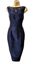 MONSOON Navy Satin Beaded