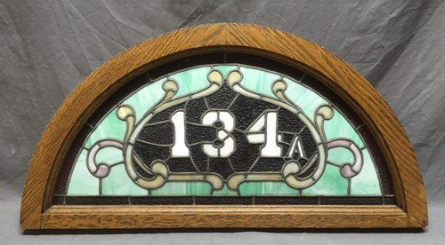 Antique oak arch top transom - top,