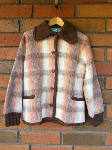 Vintage plaid wool jacket - plaid,