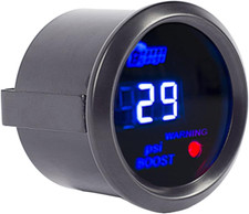 ™ 2" 52Mm Black Car Motor Digital Blue LED Light PSI Turbo Boost LED Gauge Meter