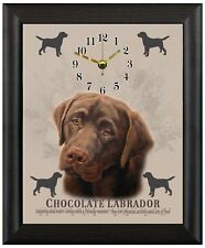 Chocolate labrador Gift Present clock wall or freestanding