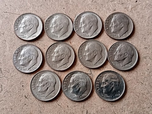 11x usa roosevelt dimes mixed - usa,