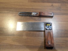 Stanley No 19 Carpenters 6" Tee Square & No 5025 Sliding Bevel