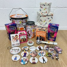Vintage Spice Girls Collectibles Bundle Chupa Chups Tin, Badges, Yoyo, Keyrings