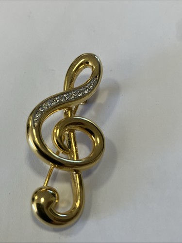 Vintage treble clef rhinestone - vintage,