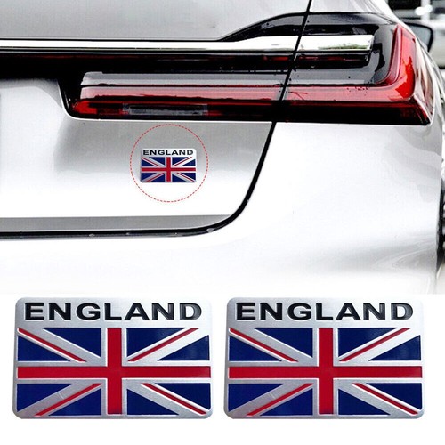 Metal england flag logo - 3d, car