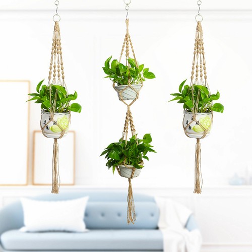 Macrame plant hangers - hangers, hemp