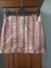 Topshop Petite Faux Snake Print Mini Skirt 10