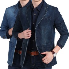 UK Mens Casual Blazer Denim