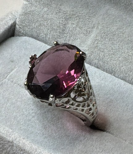 Amethyst ring 18x13mm - amethyst,