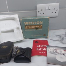 BOXED WESTON MASTER V EXPOSURE LIGHT METER WITH INVERCONE, CASES & INSTRUCTIONS