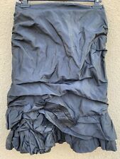 LINEA RAFFAELLI SILVER GREY METALLIC HITCHED GOTHIC SKIRT DESIGNER 14 