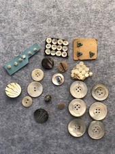 Antique selection of  Mother of Pearl Buttons Ideal for Vintage Fairs