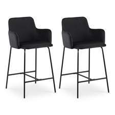2Pcs Velvet Bar Stools Kitchen