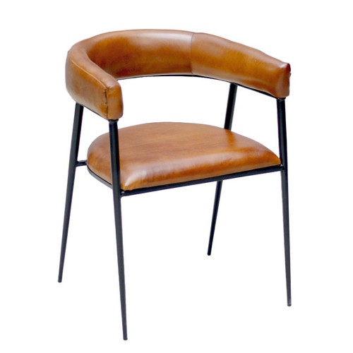 Vintage tan leather armchair - vintage,