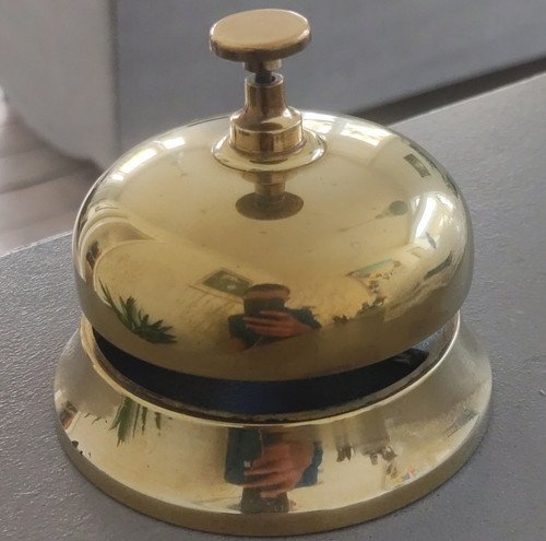 Brass counter service - counter, bell