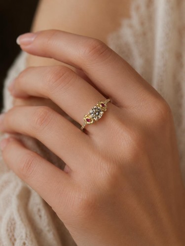 18k yellow gold diamond pink - diamond, &
