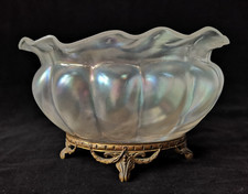 Art Nouveau Walsh Oval Iridescent Glass Jardiniere/Flower Trough Stand Rd540925